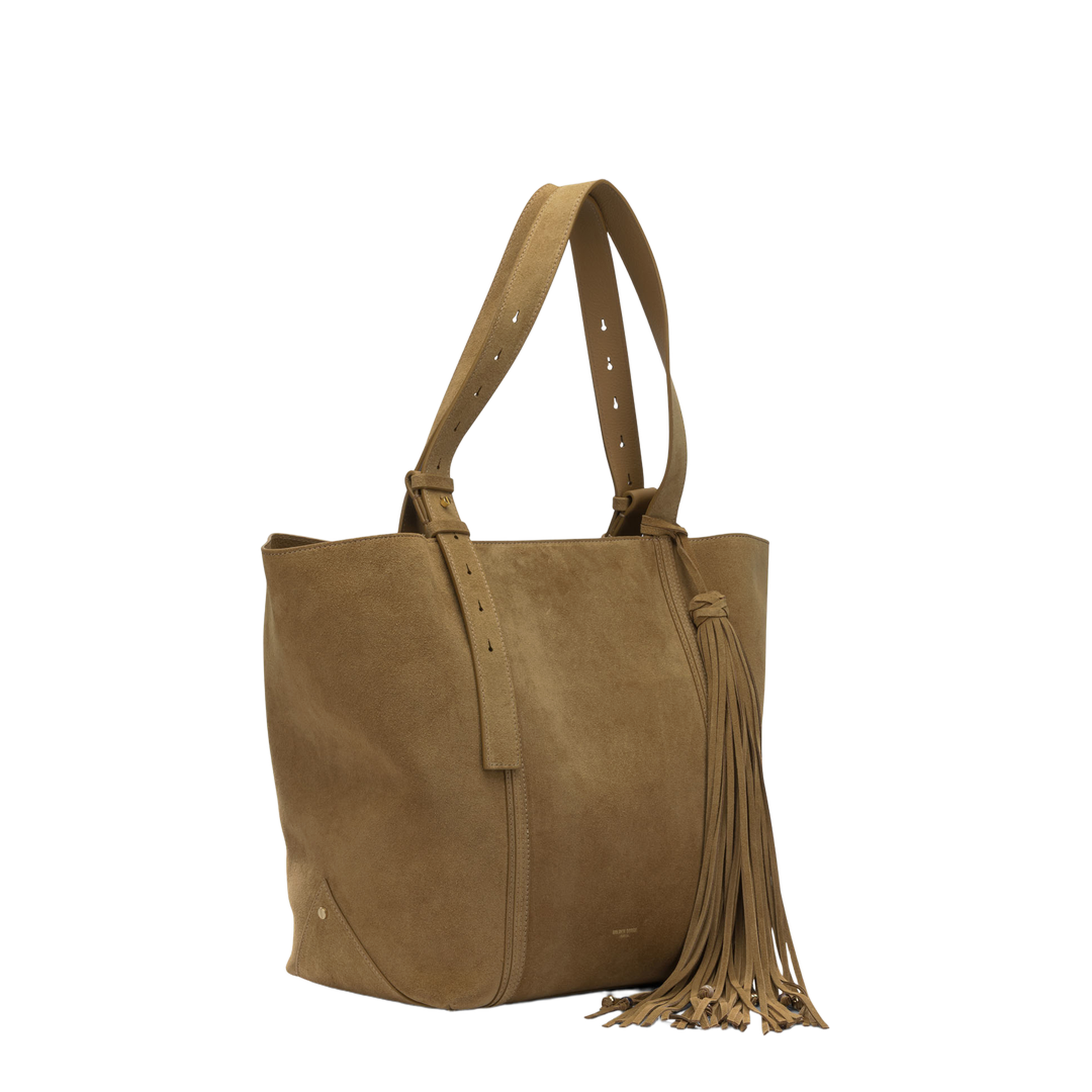 24/7 East West Large Suede Leather Shoulder Bag - Brown - Image 2