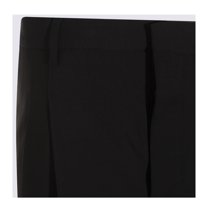 Black Pleated Bermuda Shorts in Cotton - Image 6