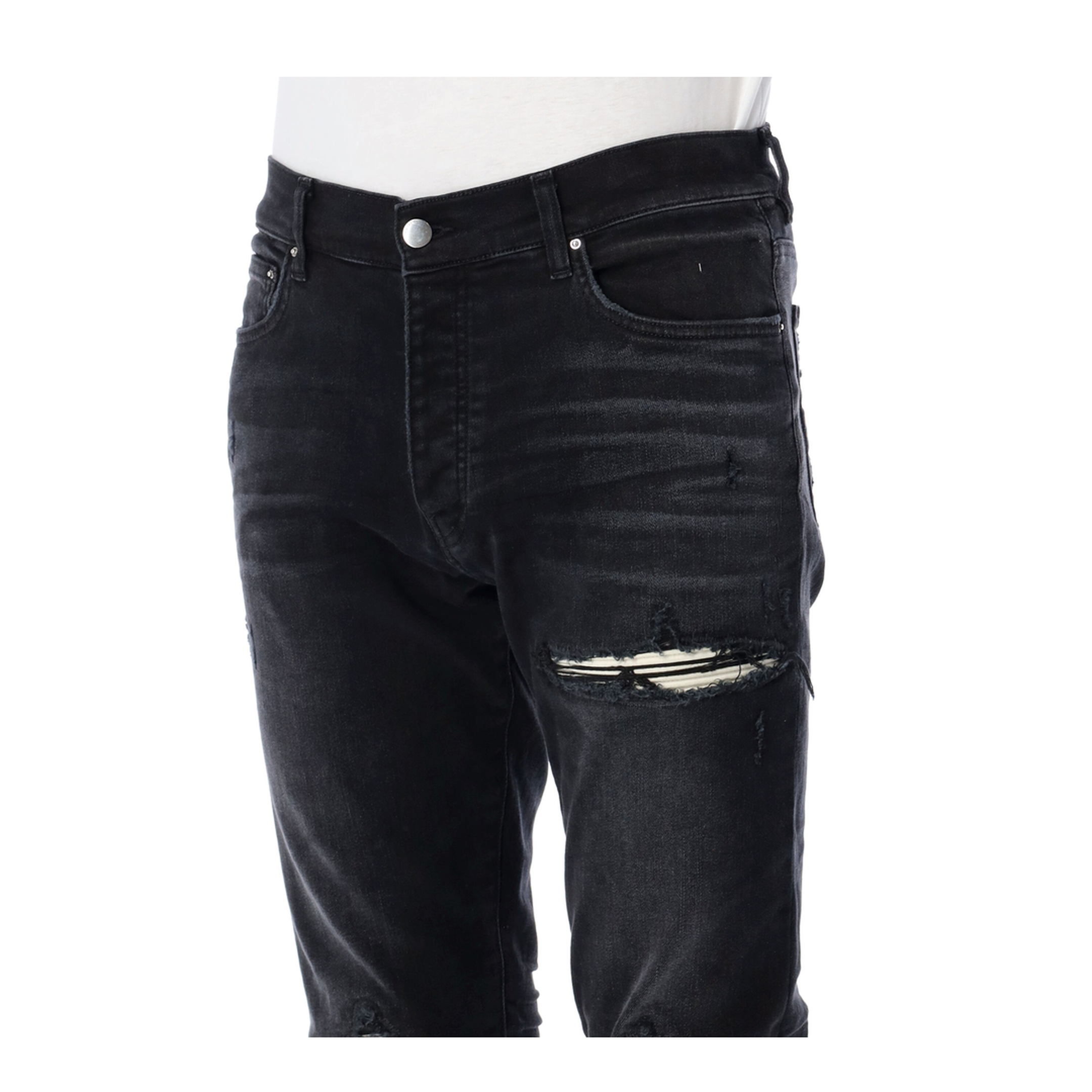 Ultrasuede Skinny Jeans in Stretch Denim Black - Image 3