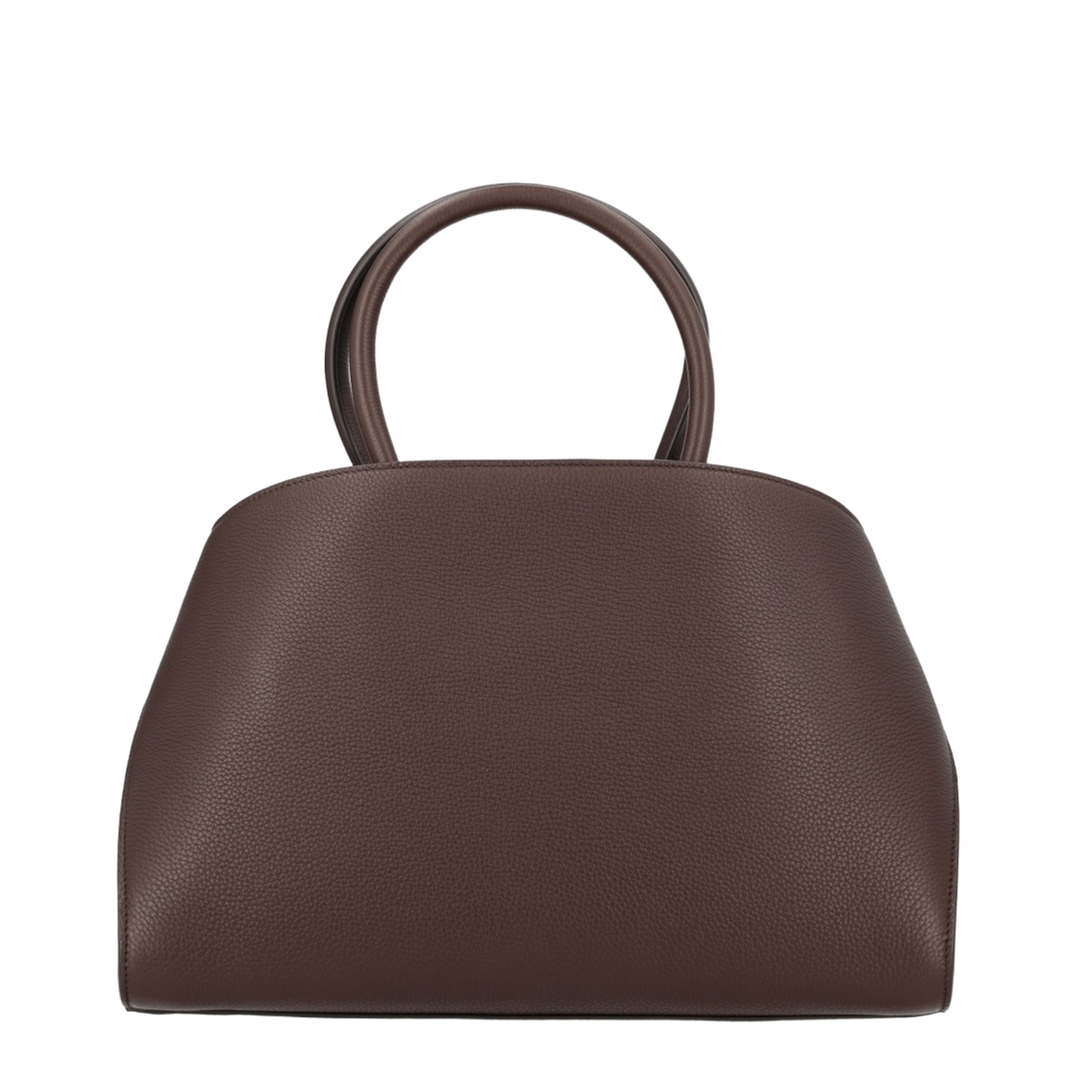 Hug Medium Hammered Calfskin Top Handle Bag - Testa Di Moro / Burnt Ocher - Image 3
