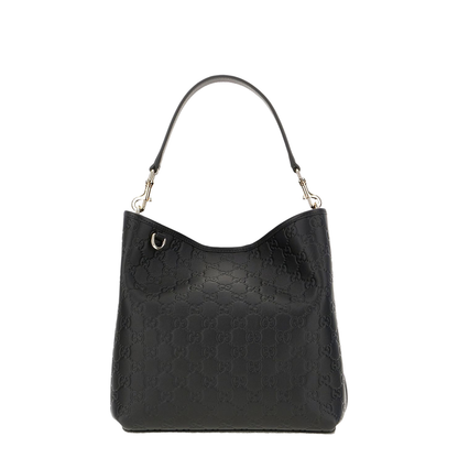 GG Emblem Small Leather Bucket Bags - Black - Image 1