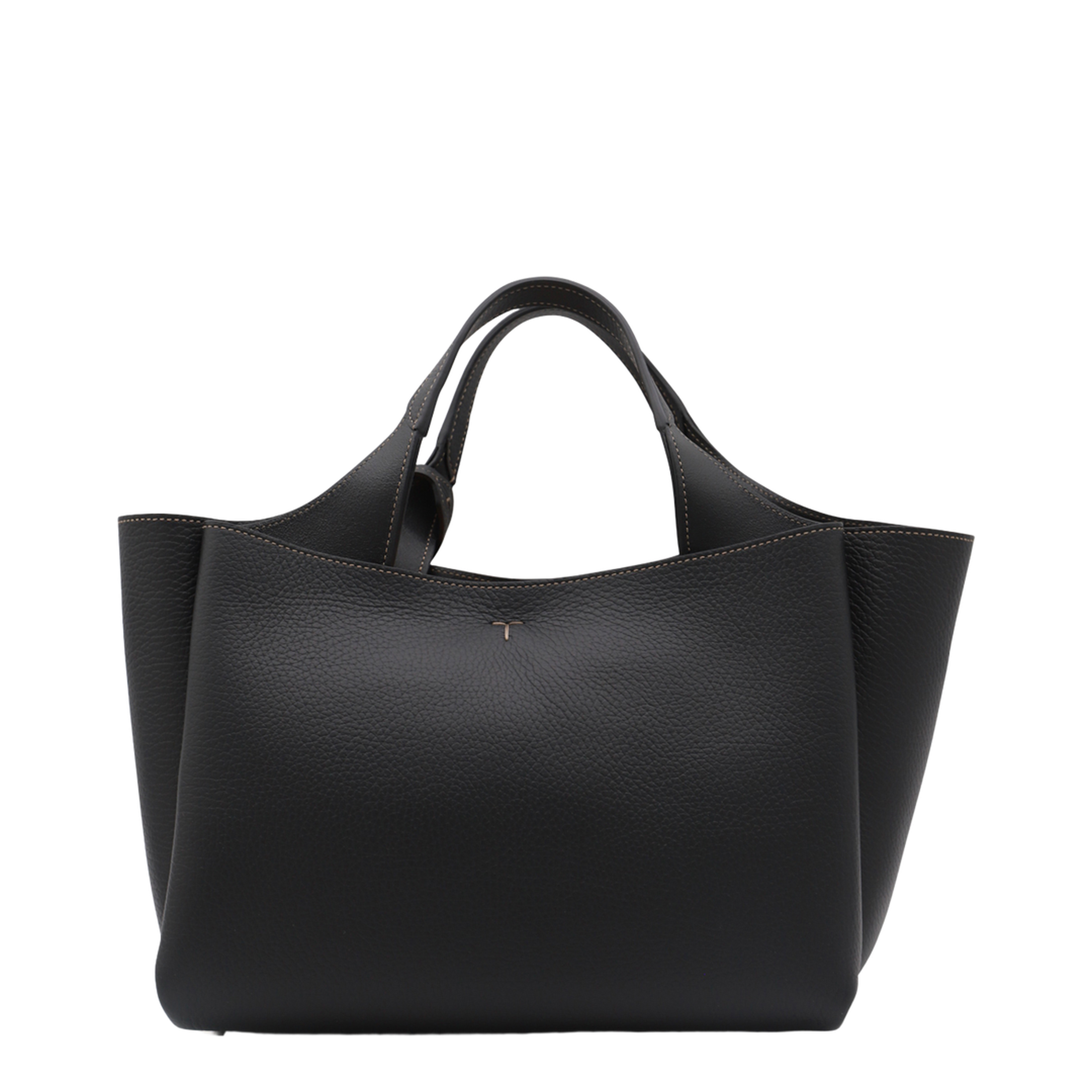 T Timeless Mini Calf Leather Tote - Black - Image 5