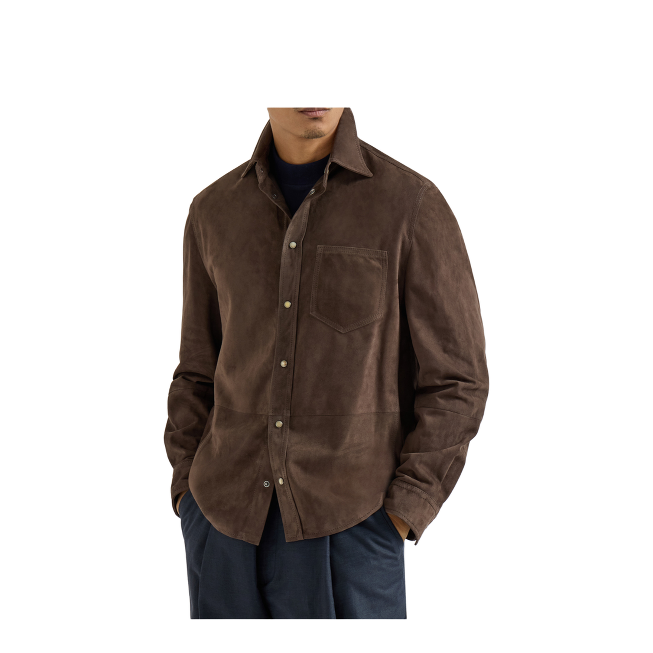 Brown Leather Shirt - Image 2
