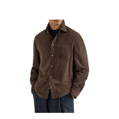 Brown Leather Shirt - Image 2