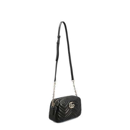 GG Marmont Small Matelassé Leather Camera Bag - Black - Image 2