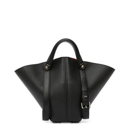Dress-age Small Calf Leather Top-Handle Bag - Black - Image 1