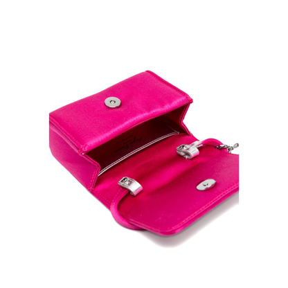 Crystal Mini Leather Shoulder Bag - Pink - Image 2