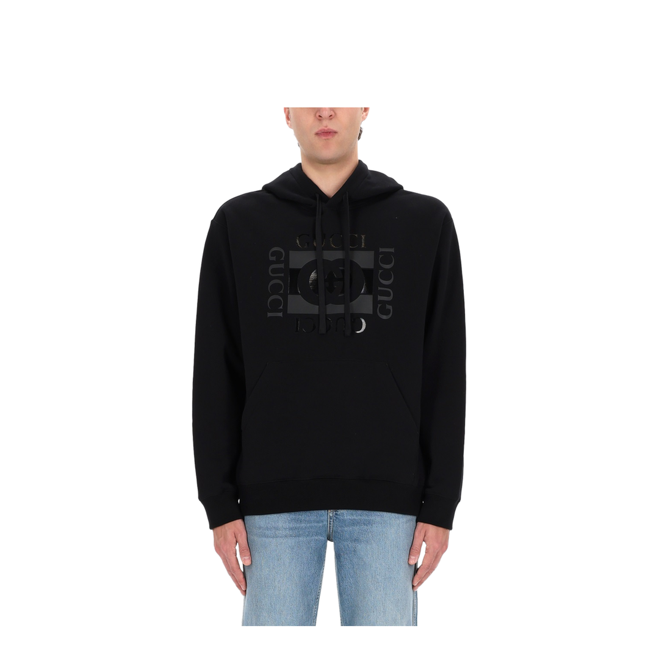 Cotton Jersey Sweatshirt with Print in Black - Image 5