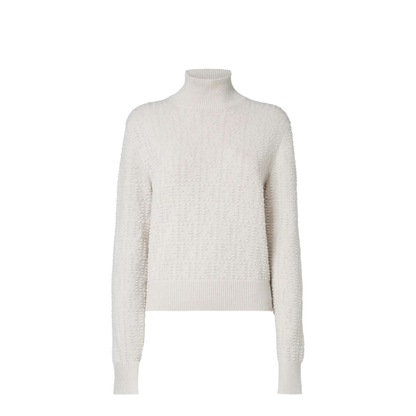 High-Neck Wool and Cashmere Jumper with Polka Dot Embroidery - Image 1