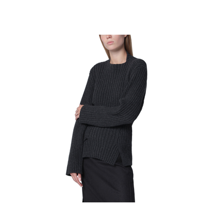 Ribbed Sweater in Burgundy Wool and Cashmere - Image 1