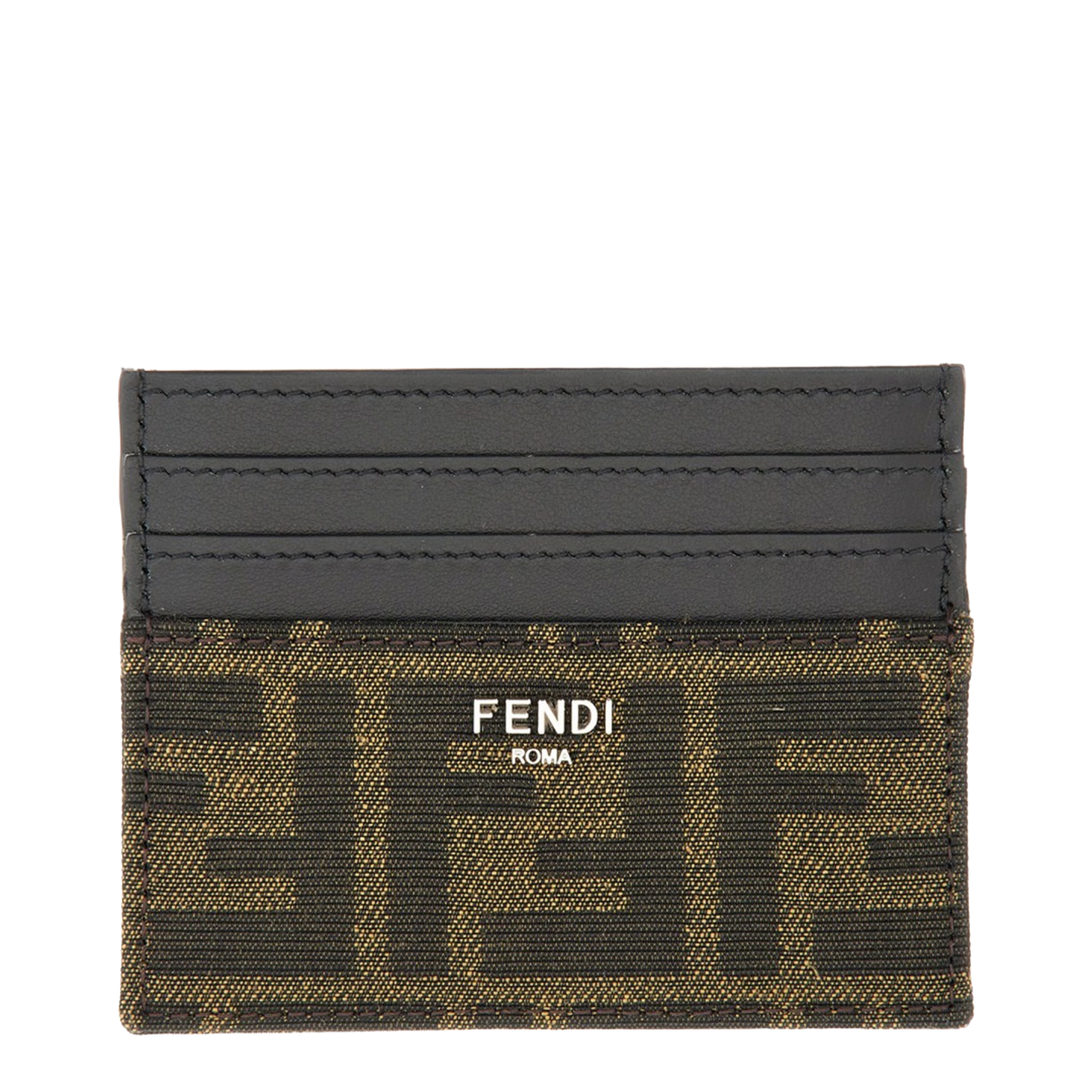 FF Jacquard Card Holder Leather Brown - Image 4