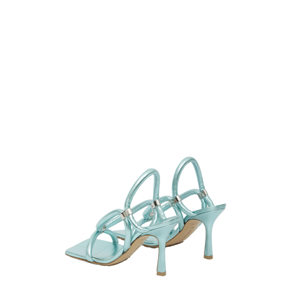Light-Blue Leather Stretch Sandals - Image 5