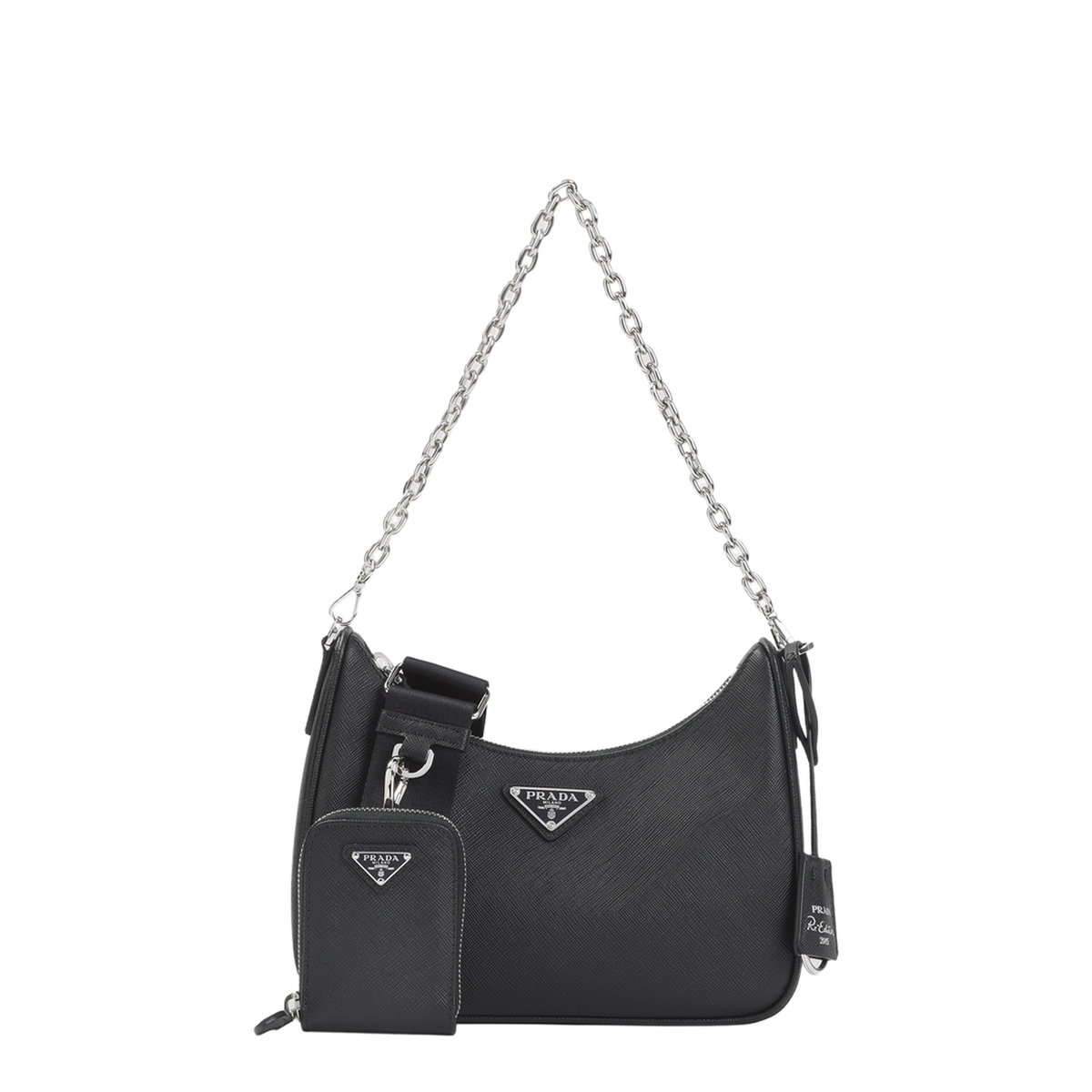 Re-Edition 2005 Saffiano Leather Shoulder Bag - Nero - Image 1