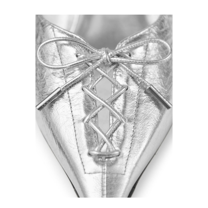 Leather Mules - Silver - Image 5