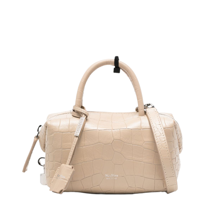 Boston Leather Handbag - Beige - Image 1