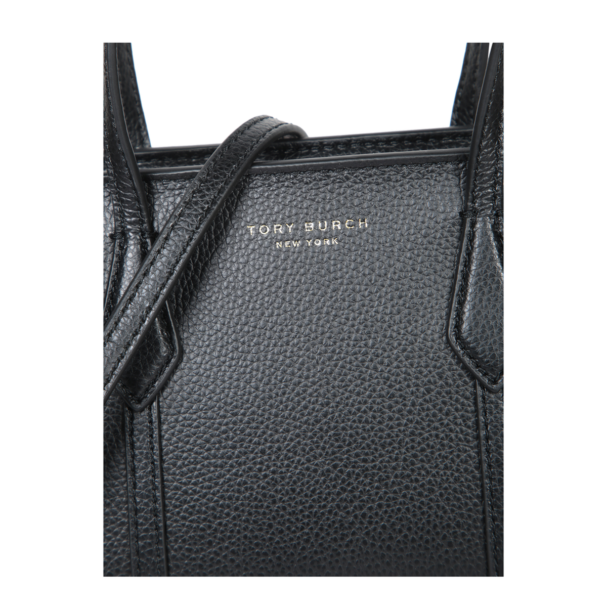Perry Mini Calf Leather Tote - Black - Image 3