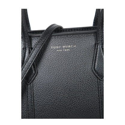 Perry Mini Calf Leather Tote - Black - Image 3