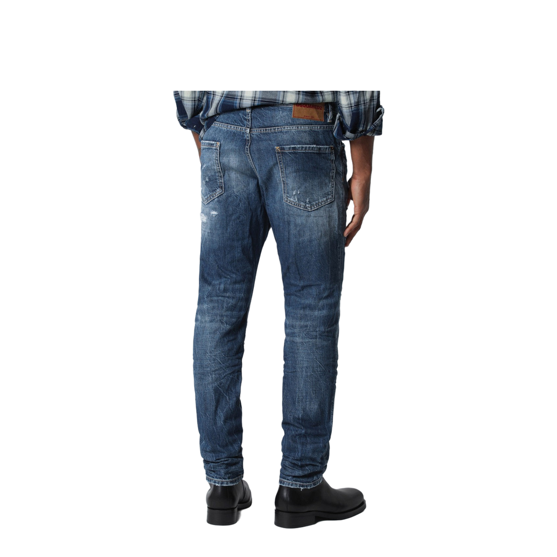Slim Blue Washed Jeans with Rips - Image 2