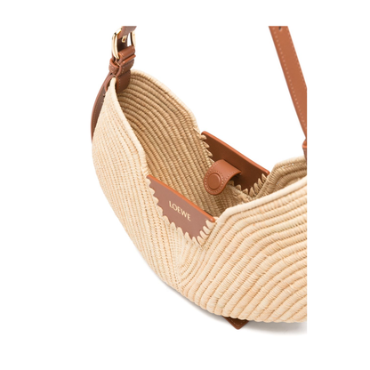 Swing Medium Raffia Calfskin Shoulder Bag - Natural/Tan - Image 4