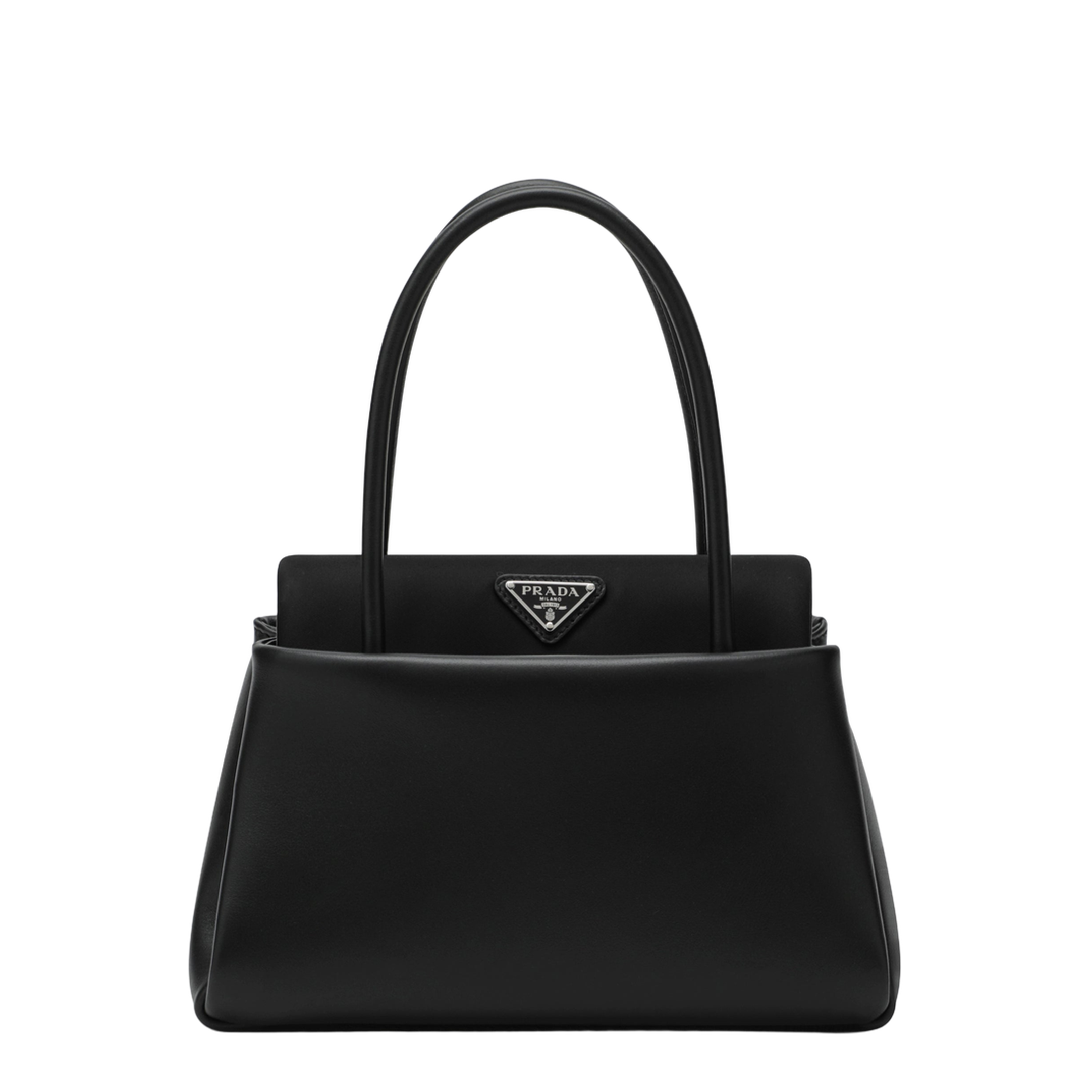Black Medium Passage Bag in Leather and Re-Nylon - Image 1