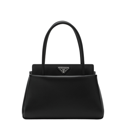 Black Medium Passage Bag in Leather and Re-Nylon - Image 1