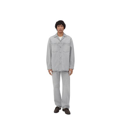 Light Grey Washed Denim Shirt - Image 1