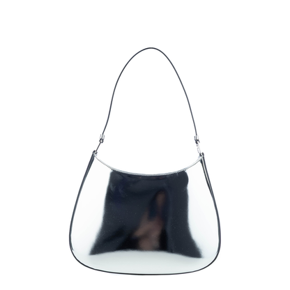 Club Cleo Calfskin Shoulder Bag - Silver - Image 3