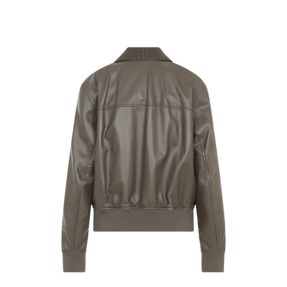 Leather Bomber Jacket - Image 3