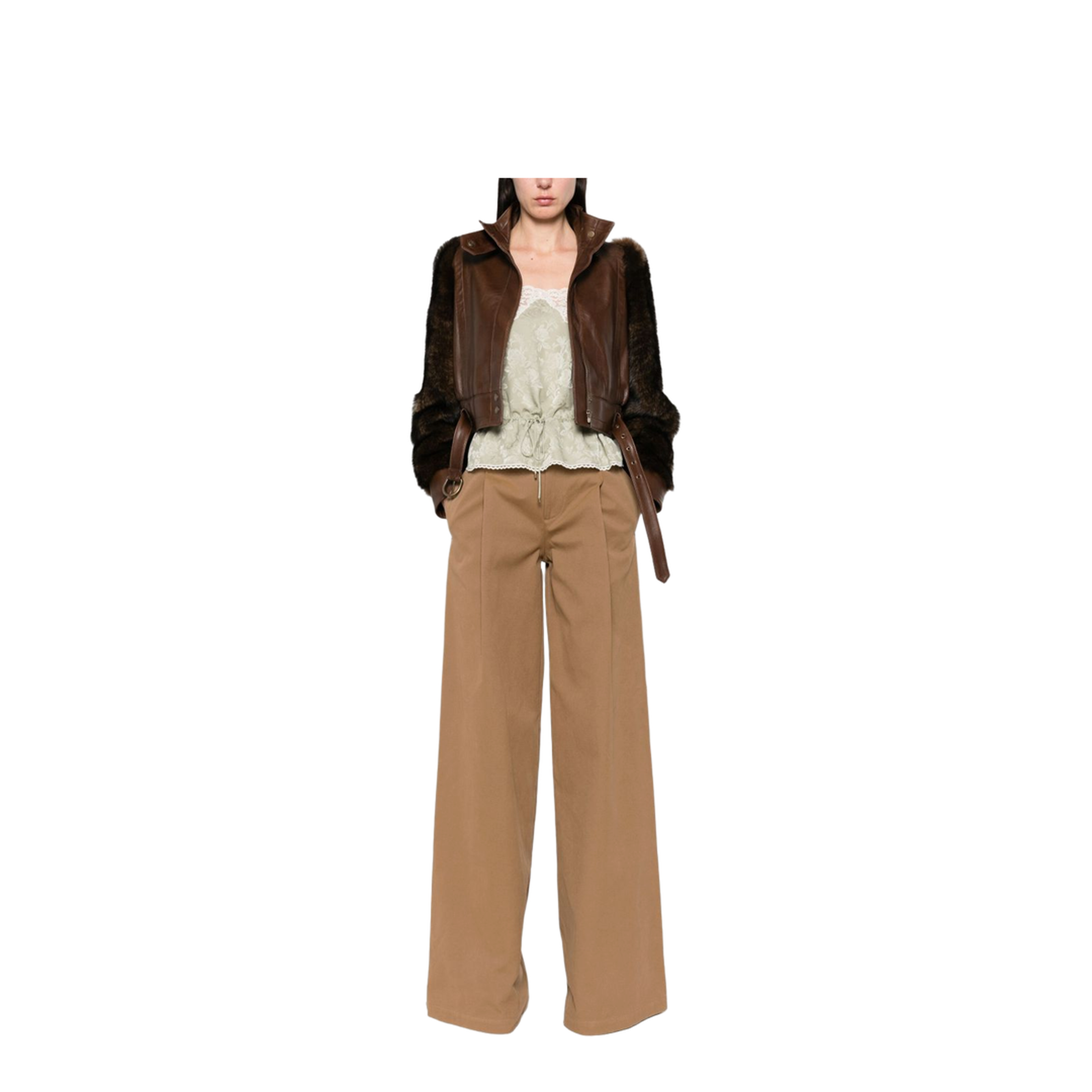 High-rise wide-leg pants in cotton canvas - Image 3