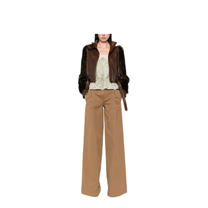 High-rise wide-leg pants in cotton canvas - Image 3