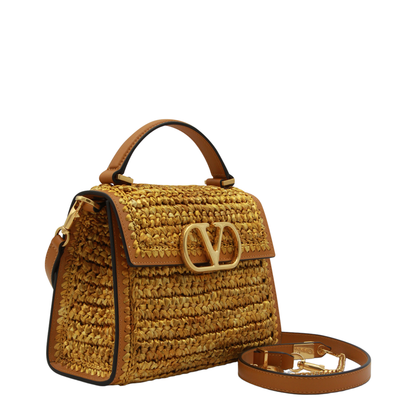 Knitted Small Viscose Shoulder Bag - Gold - Image 2