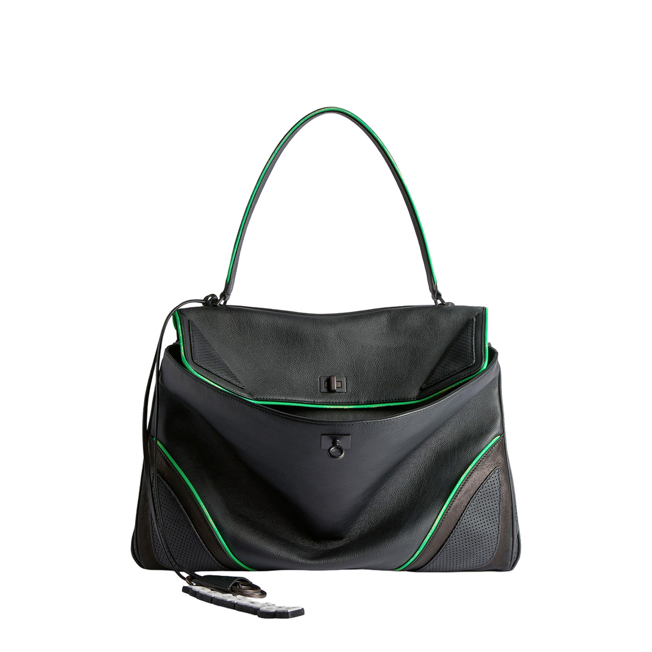 Rodeo Large Calf Leather Handbag - Black - Image 1