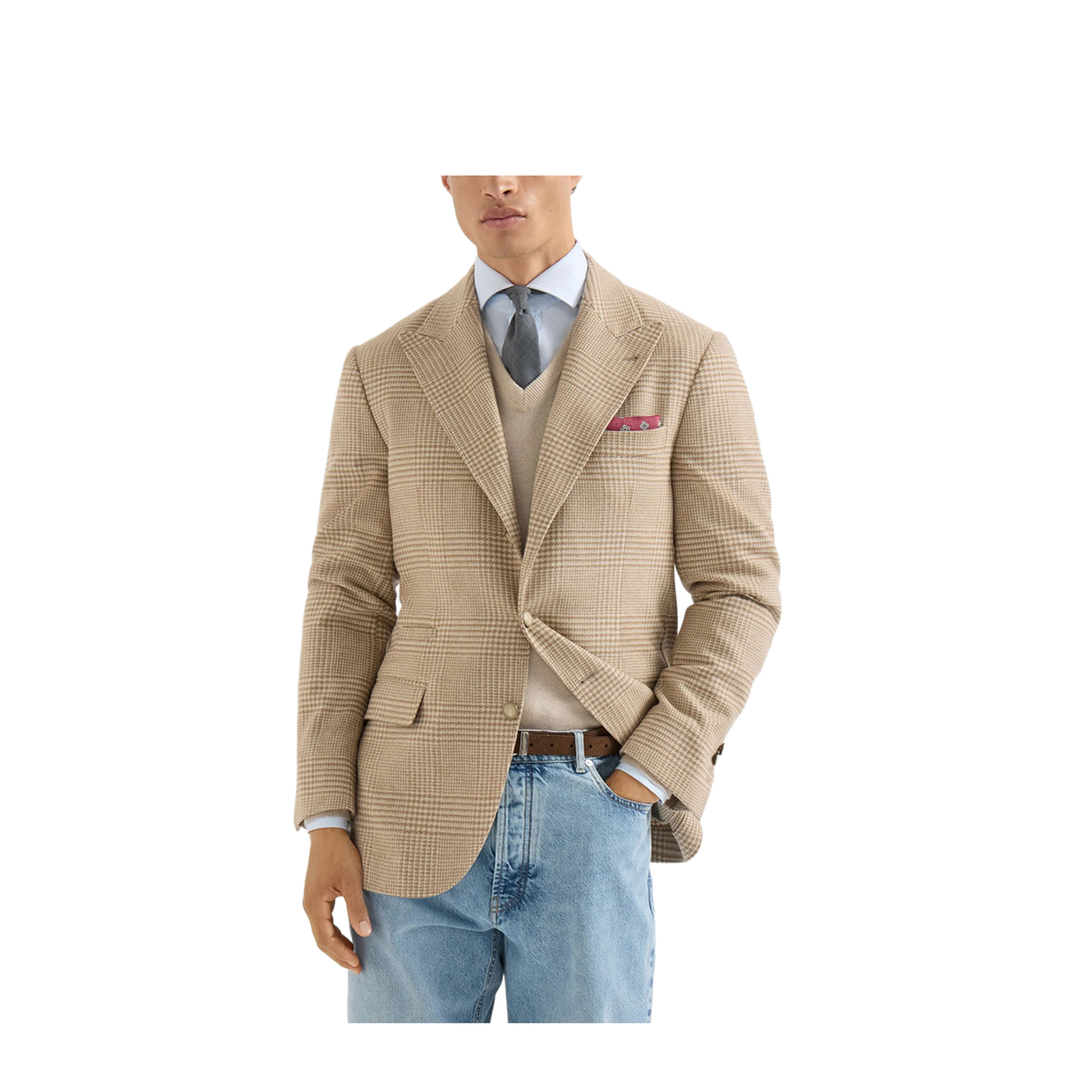 Cashmere Blend Checked Single-Breasted Blazer - Image 2