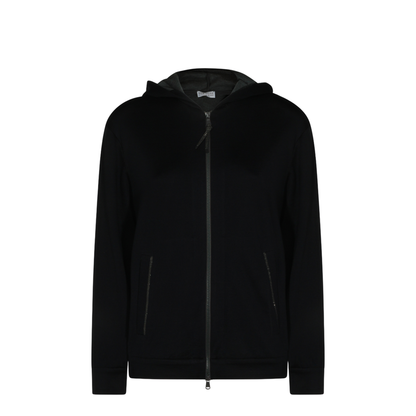 Cotton and Silk Interlock Hooded Topwear - Image 2