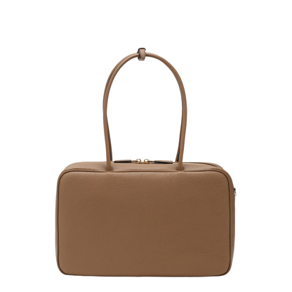 Large Calf Leather Duffle Bag - Caramel - Image 2