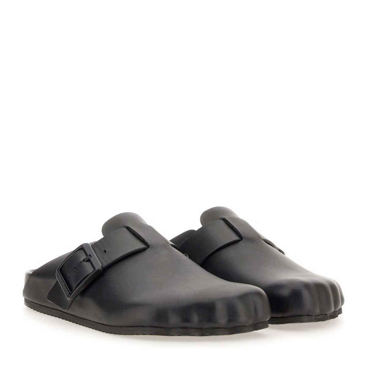 Balenciaga Black Sunday Clogs with Logo Strap - Image 2