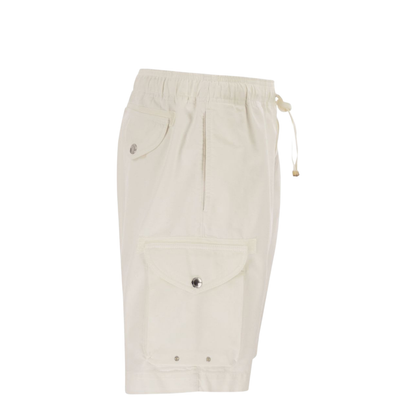 Drawstring Cotton Cargo Shorts - Image 3