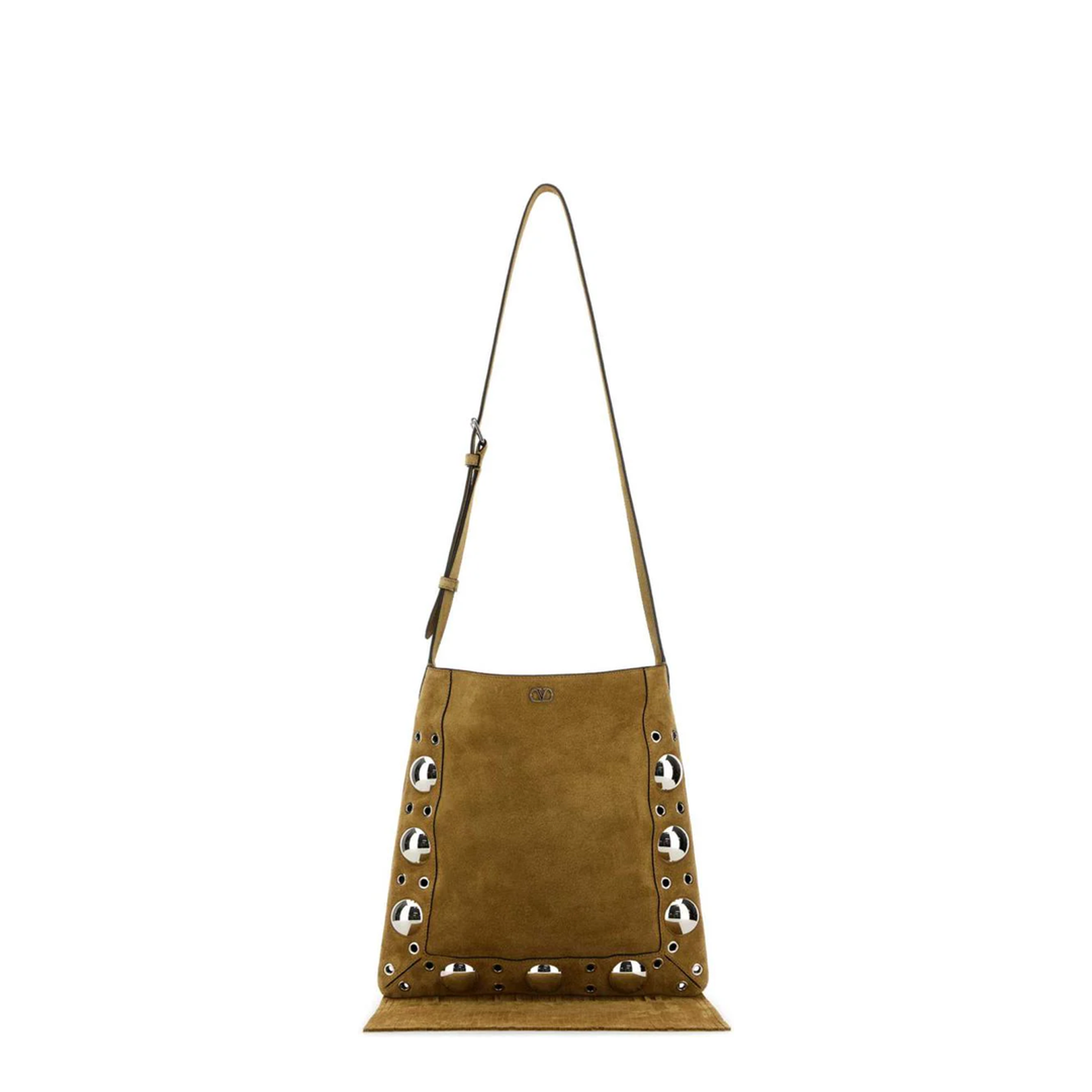 Beige Suede Crossbody Bag - Image 1