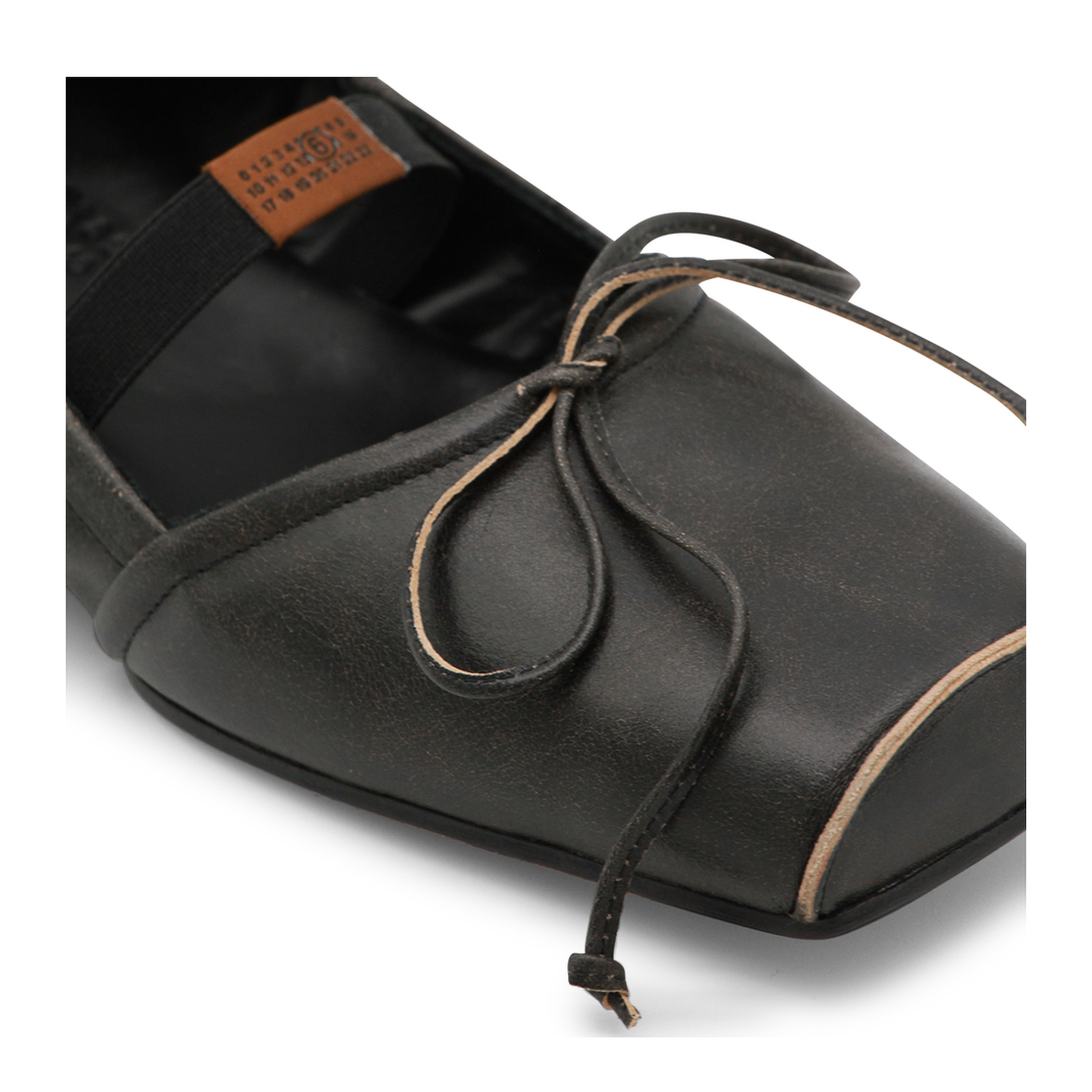 Square-toe ballerinas in brown calfskin leather - Image 7
