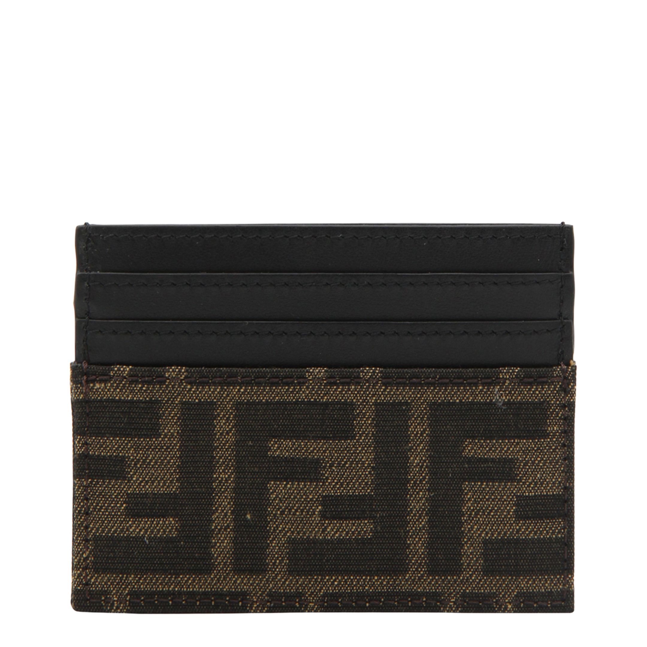 FF Jacquard Card Holder Leather Brown - Image 3