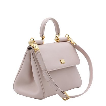 My Sicily Small Calfskin Handbag - Beige - Image 4