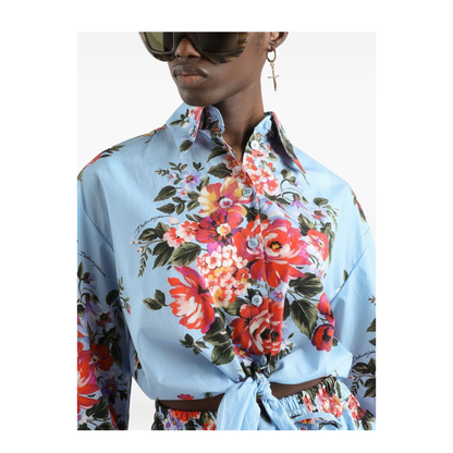 Floral bouquet-print cotton shirt - Image 3