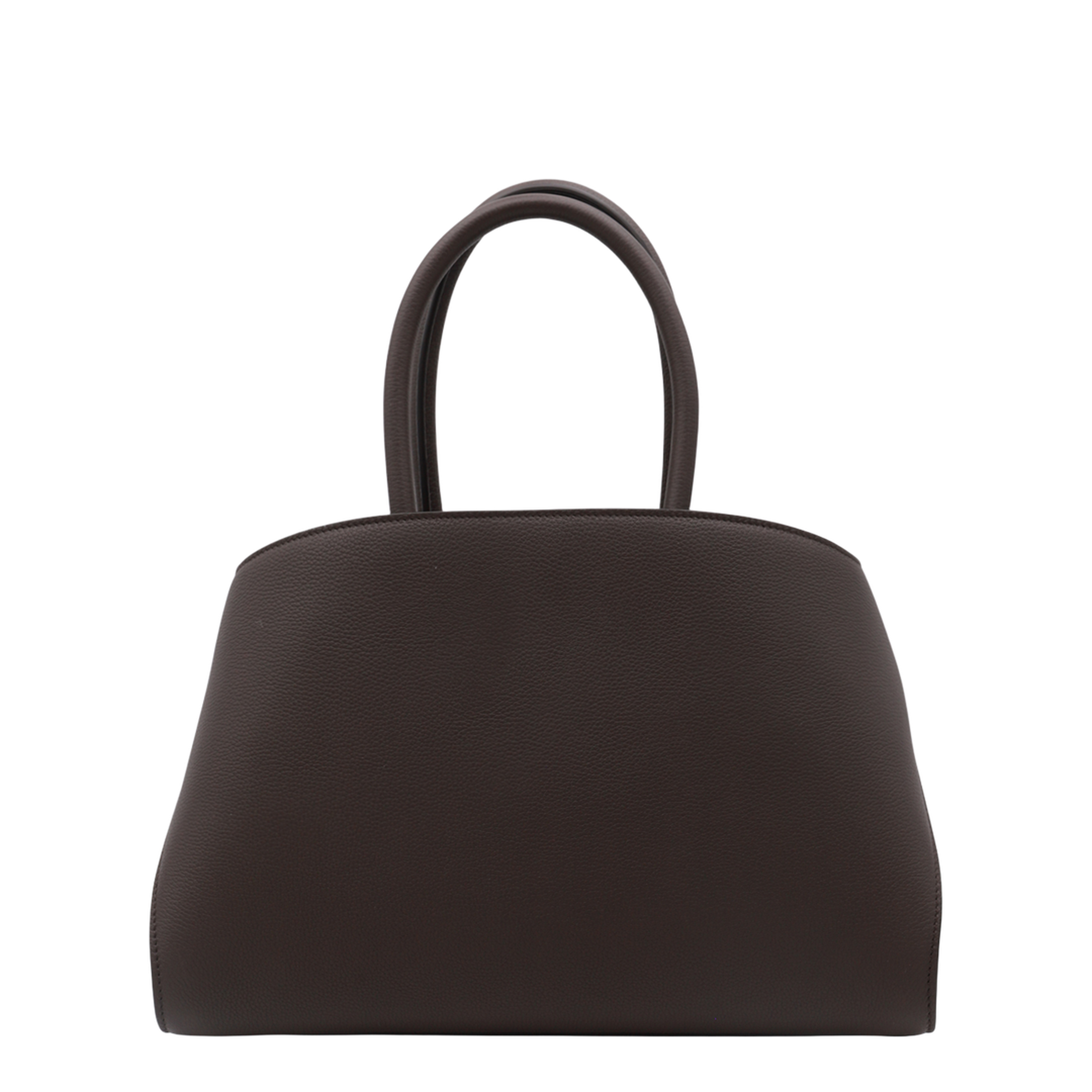 Hug Medium Hammered Calfskin Top Handle Bag - Testa Di Moro / Burnt Ocher - Image 4