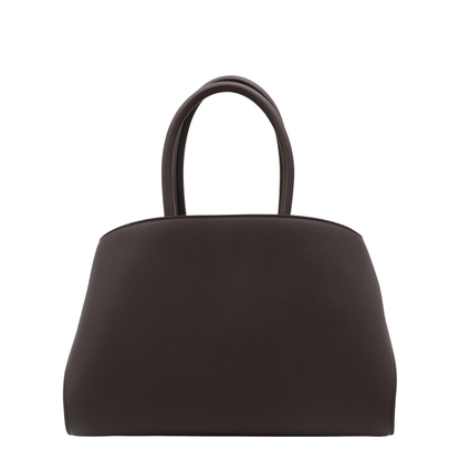Hug Medium Hammered Calfskin Top Handle Bag - Testa Di Moro / Burnt Ocher - Image 4