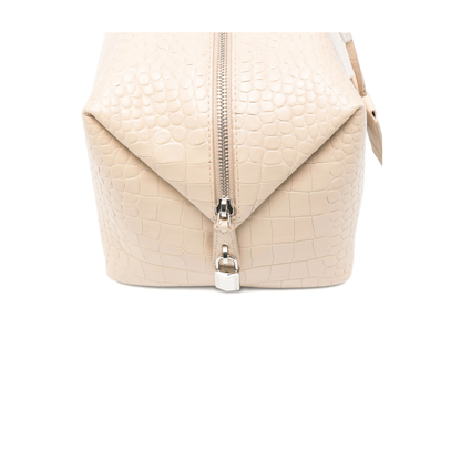 Holdall Large Crocodile-Embossed Calf Leather Boston Bag - Ice - Image 3