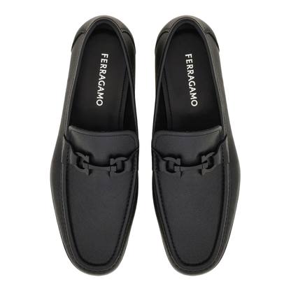 Leather Loafers with Gancini Buckle - Image 3