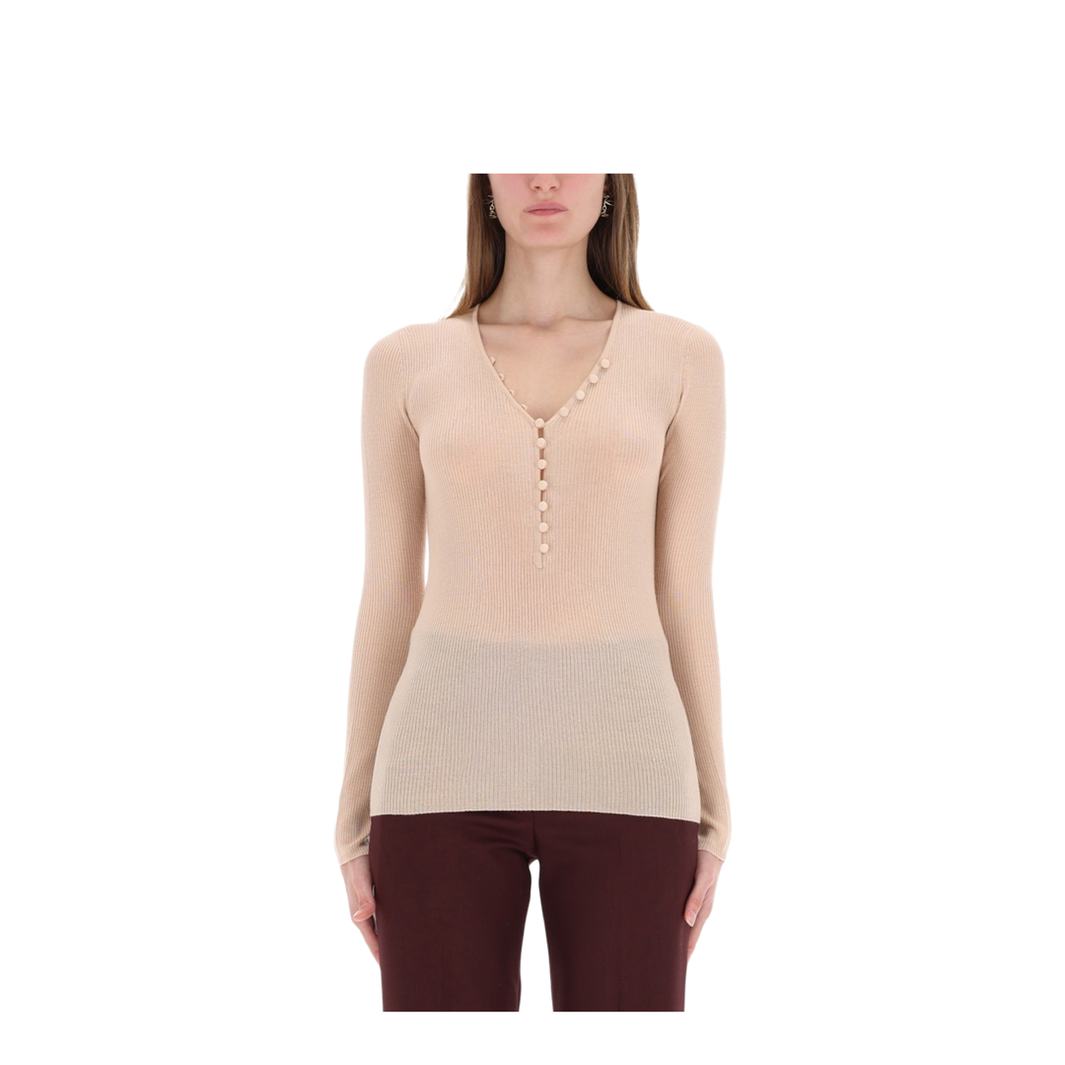 Ribbed Knit with Buttons - Image 1