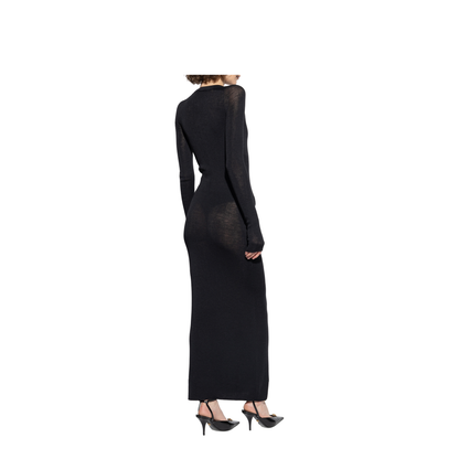 Fitted Long Dress Black - Image 4