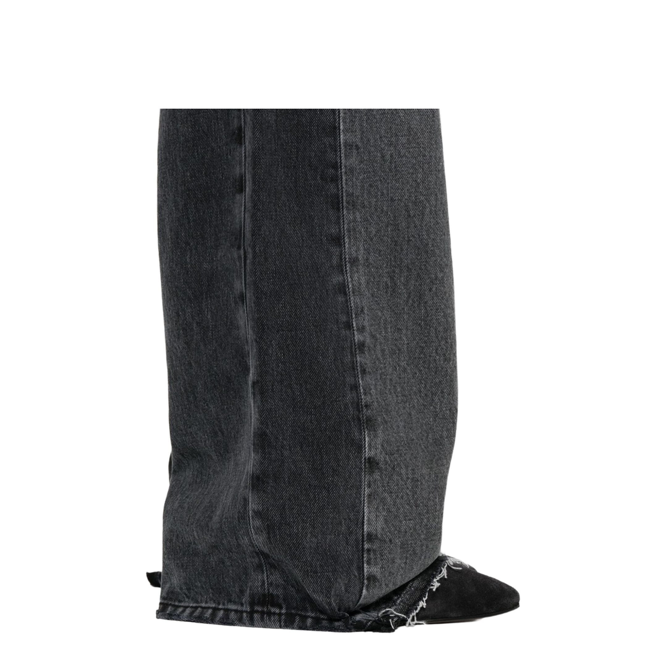 Two-Tone Black Wide-Leg Denim Jeans - Image 3
