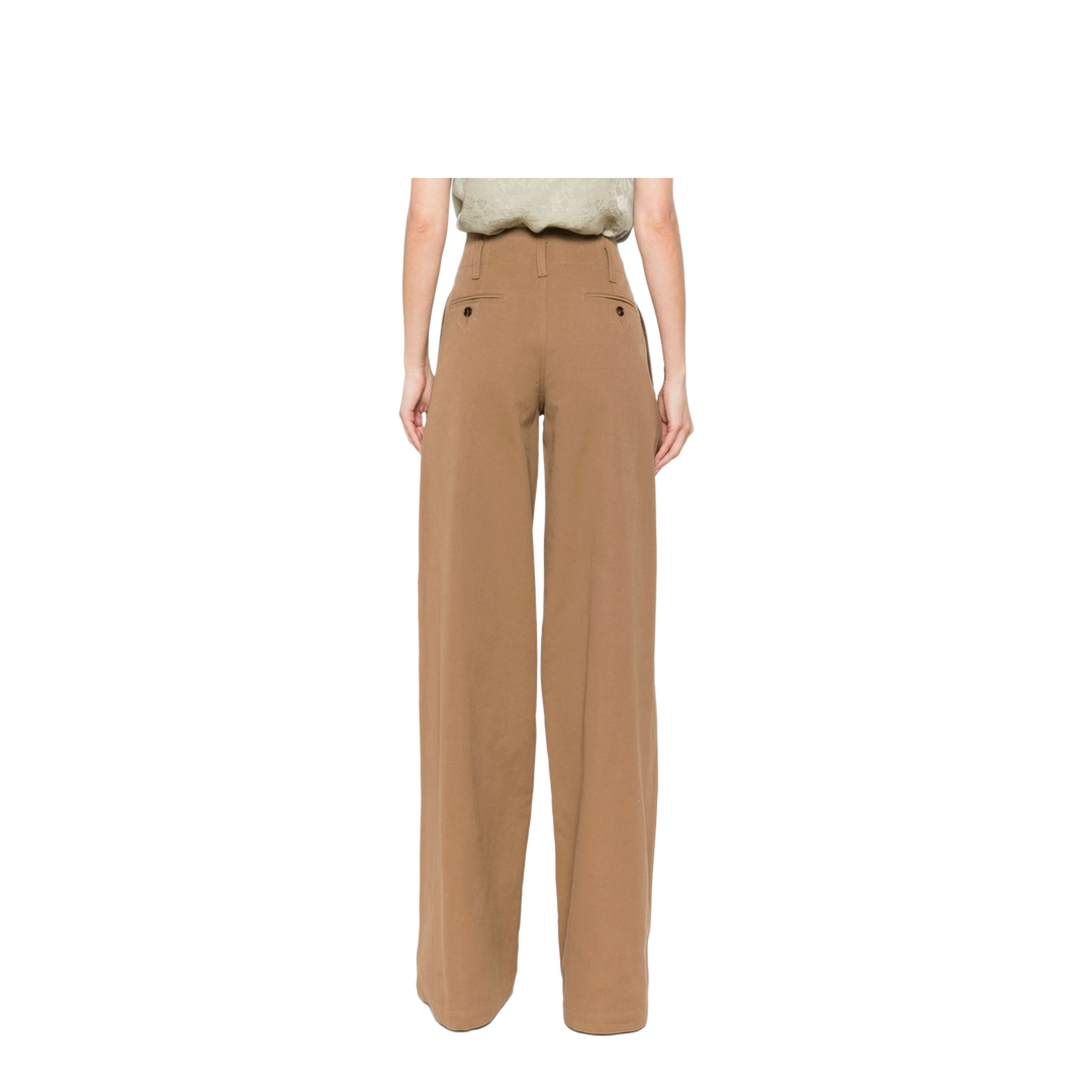 High-rise wide-leg pants in cotton canvas - Image 5